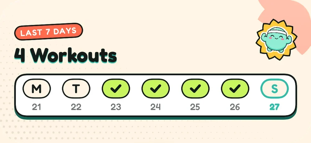 swolie Home Screen widget showing the last 7 days of workouts